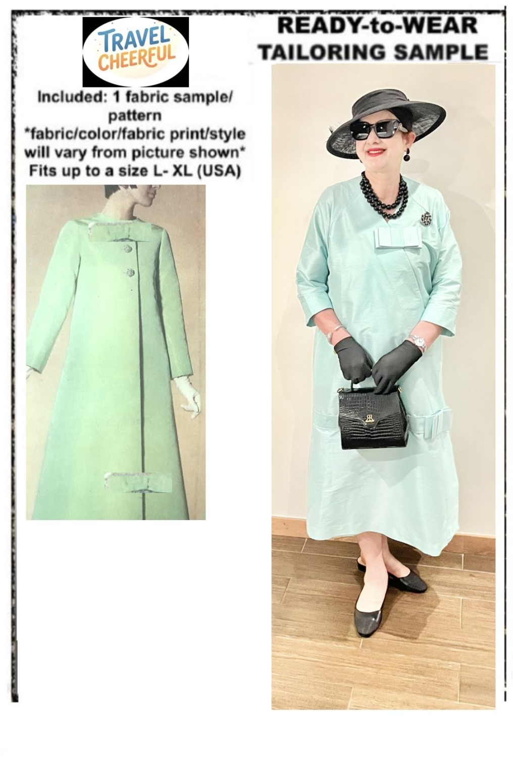 Green Mint double bow raw silk coatdress