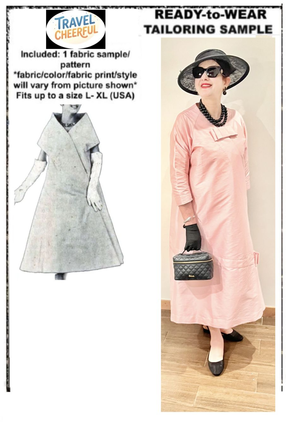 Angle-cut pink raw silk coat-dress
