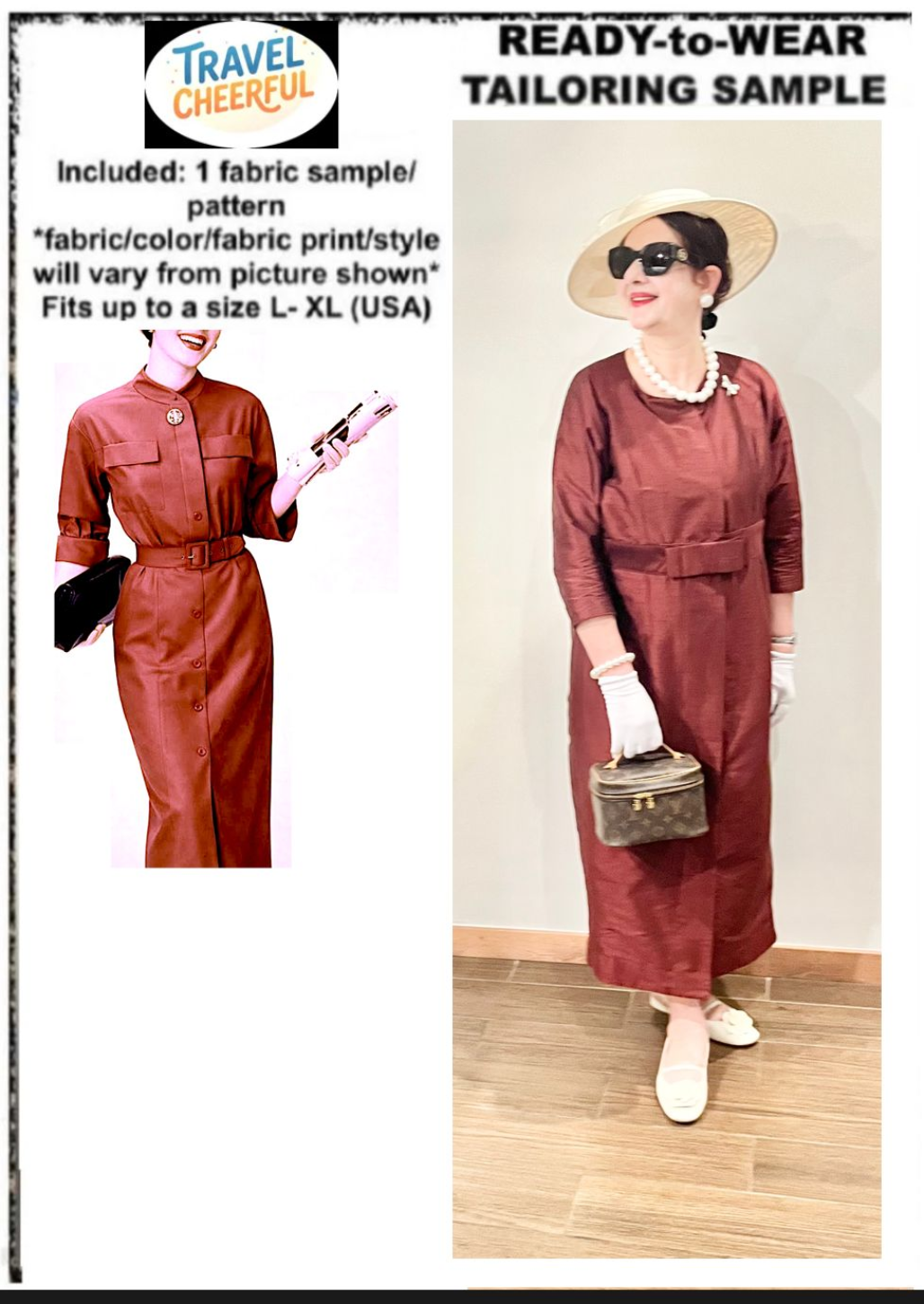 Burgundy raw silk coatdress