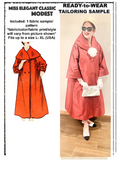 Burgundy raw silk coatdress