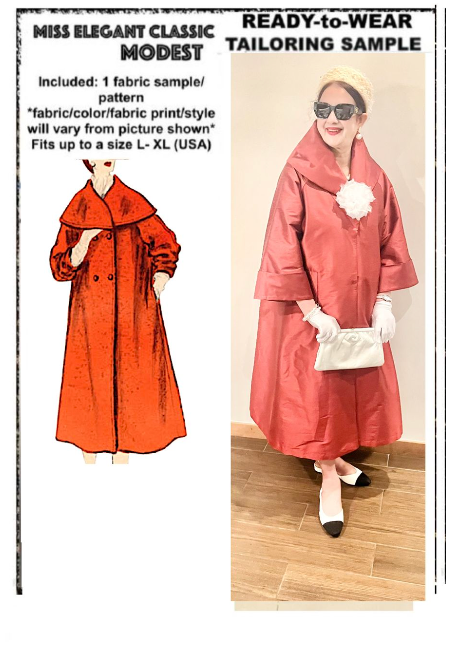 Burgundy raw silk coatdress
