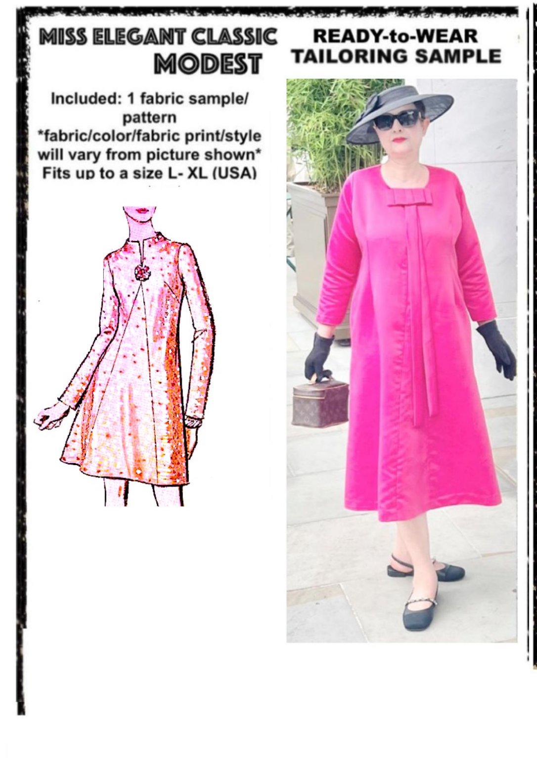 Fuschia stiff satin dress