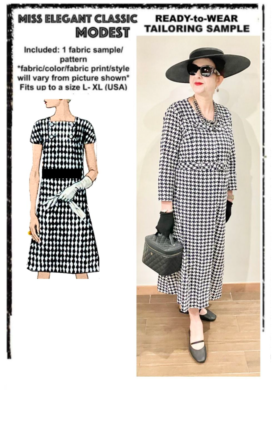 Houndstooth coat-dress