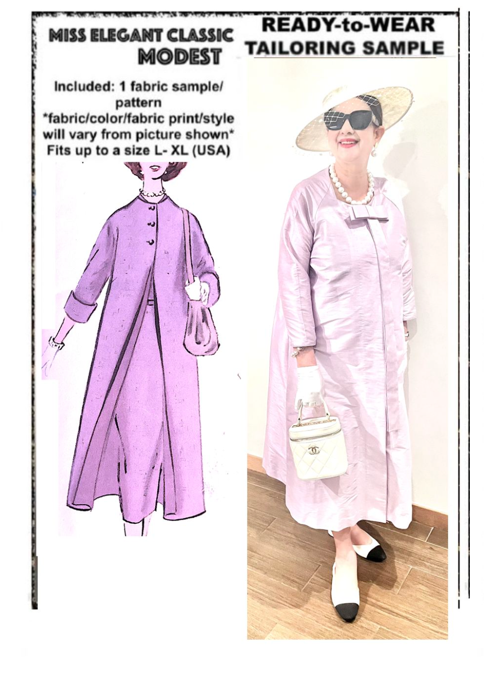 Front open Lilac raw-silk coatdress