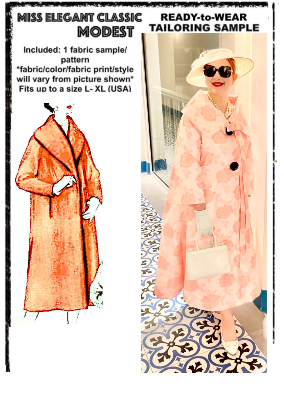 Peach shawl collar coat-dress