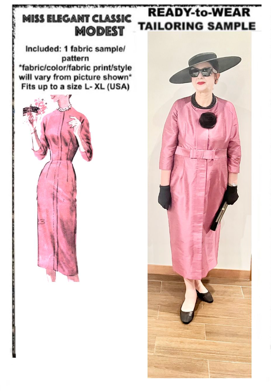 Raspberry raw-silk pencil dress